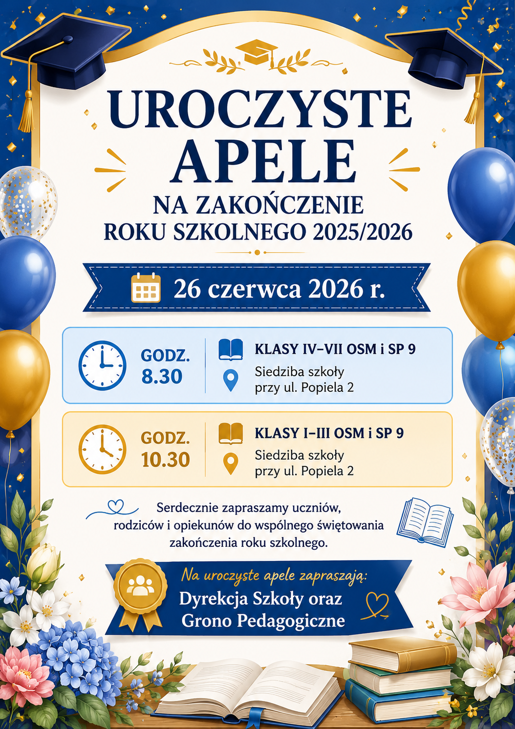 UROCZYSTE ZAKOŃCZENIE ROKU SZKOLNEGO 2025/2026